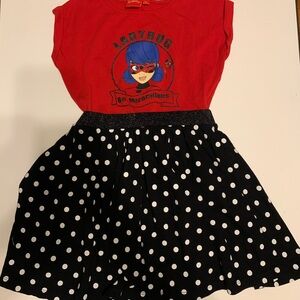 Ladybug Red and Black Polka Dot Kids Dress